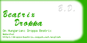 beatrix droppa business card